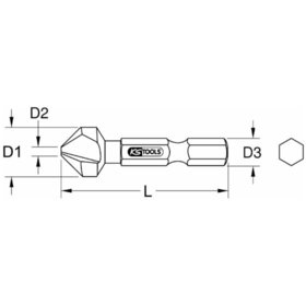 KSTOOLS® - Kegel- und Entgratsenker-Bit 1/4" 90° HSS ø6,3mm