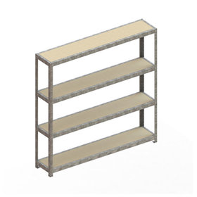 META® - SPEED - RACK Regal 1970 x 2000 x 400mm verzinkt kpl. mit 4 Fachebenen mit Spanplatten