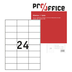 Pro/office - Ink-Laser-Kopier Etiketten, A4, 70x37mm, weiß, Pck=2400St