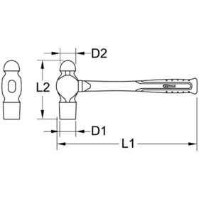 KSTOOLS® - BRONZEplus Schlosserhammer, 200g, englische Form