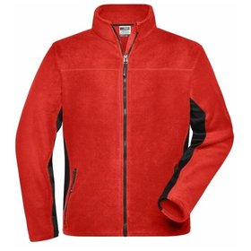 James & Nicholson - Herren Arbeits Fleecejacke JN842, rot/schwarz, Größe M