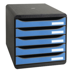 EXACOMPTA - Schubladenbox CLEAN` SAFE, A4+, blau, 3097100D, 5 offenen Schubladen,