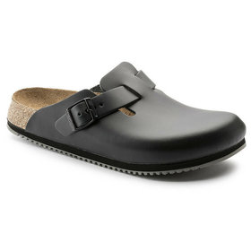 BIRKENSTOCK® - Clog Boston Super Grip, Naturleder, schwarz, Weite normal, Größe 39