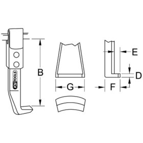 KSTOOLS® - Abzieherhaken höhenverstellbar, 85mm