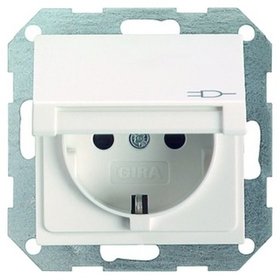 GIRA - Steckdose 1f rws mt System 55 UP Klappd IP20 horiz/vert mit Klappdeckel