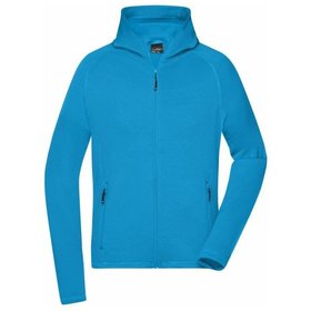 James & Nicholson - Herren Stretch-Fleece Jacke JN786, hellblau/navy-blau, Größe S