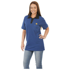 Warmbier® - ESD-Polo-Shirt, mit schwarzem Kragen, L, blau