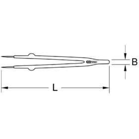 KSTOOLS® - Pinzette mit Schutzisolierung, gerade, 13,5mm