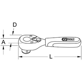 KSTOOLS® - 1/4" Bit-Umschaltknarre, 92mm