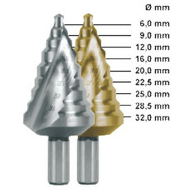 RUKO - Stufenbohrer HSS, Größe 12, 6,0 - 32,0mm