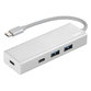 hama® - USB-3.1-Type-C-Hub 1:4, Aluminium, 00135755, 2x USB-A, 2x USB-C, bus-powered