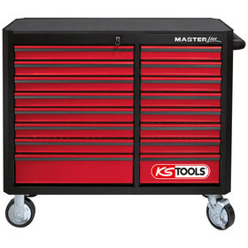 KSTOOLS® - MASTERline Werkstattwagen, mit 16 Schubladen schwarz/rot