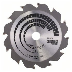 Bosch - Kreissägeblatt Construct Wood ø160 x 20/16 x 2,6mm, 12 Zähne (2608640630)