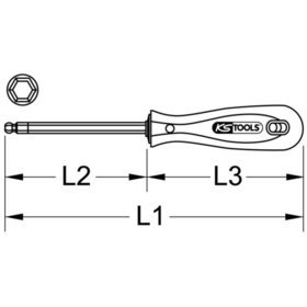 KSTOOLS® - BERYLLIUMplus Schraubendreher für Innensechskantschrauben 3mm ,mit Kugelkopf