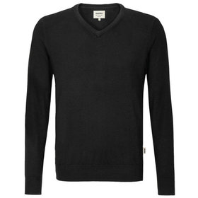 HAKRO - V-Pullover Merino-Wool 144, schwarz, Größe L
