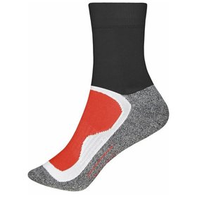 James & Nicholson - Hohe Sportsocken Cooldry® JN211, schwarz/rot, Größe 42-44