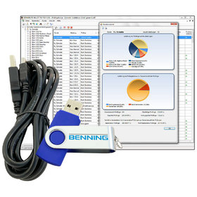 BENNING - Software zur Verwaltung, Dokumentation der Messwerte. Funktion Import, Export. Download kostenloser Updates. Inkl. USB-Kabel.