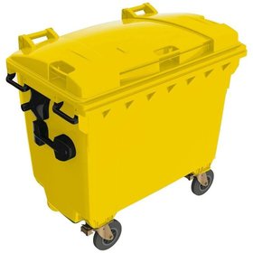 Müllcontainer 660 l Kst Flachdeckel gelb