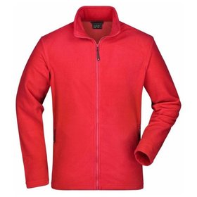 James & Nicholson - Herren Basic Fleecejacke JN766, rot, Größe M