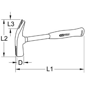 KSTOOLS® - Klauenhammer mit Stahlrohrstiel, 600g