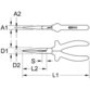 KSTOOLS® - 1000V Flachrundzange, 200mm