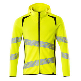 MASCOT® - Kapuzensweatshirt mit Reißverschluss - ACCELERATE SAFE - hi-vis Gelb/Schwarz, Gr. M