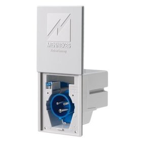 MENNEKES - CEE-Gerätestecker 3p 16A 230V/blau 6h IP44 Schraubklemmen gerade Anbaustecker