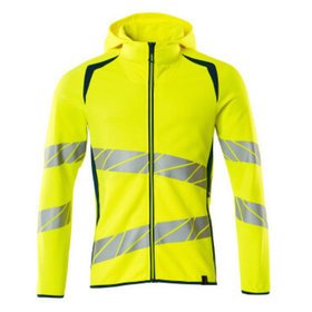 MASCOT® - Kapuzensweatshirt mit Reißverschluss - ACCELERATE SAFE - hi-vis Gelb/Dunkelpetroleum, Gr. L