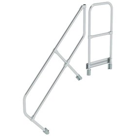 MUNK Günzburger Steigtechnik - Handlauf Aluminium für Treppe 45° Stufenanzahl 5, Stufentiefe 225mm