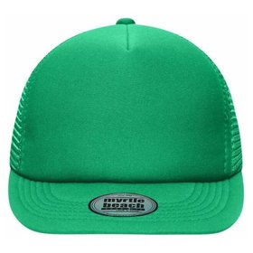 James & Nicholson - 5 Panel Flat Cap Soft Mesh MB6211, grün, Einheitsgrünöße