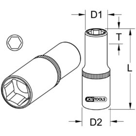 KSTOOLS® - 3/4" Sechskant-Stecknuss, lang, 24mm