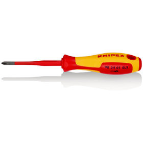 KNIPEX® - Schraubendreher (Slim) PlusMinus Phillips® brüniert, isolierender Mehrkomponenten-Griff, VDE-geprüft 187 mm 982401SLS