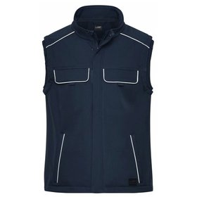 James & Nicholson - Workwear Softshellweste JN883, navy-blau, Größe XXL