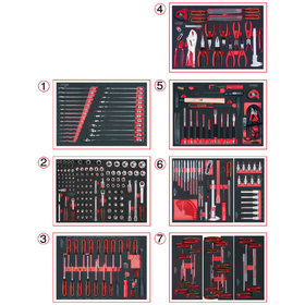 KSTOOLS® - Universal-Systemeinlagen-Satz für 7 Schubladen mit 269 Premium-Werkzeugen