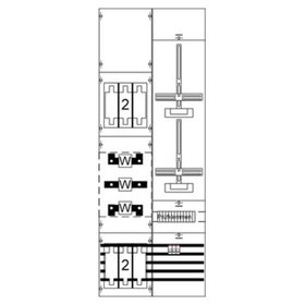 Striebel - Komplettfeld 2stö 1350x500mm SS_5p 300mm mit Sammelschiene 5p