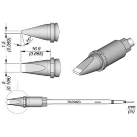 JBC - Lötspitze Serie R470, Meißelform, R470023/5,0 x 1,5 mm