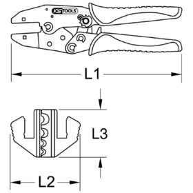 KSTOOLS® - Crimpzange für nicht isolierte Kabelschuhe, 220mm