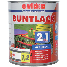 wilckens® - Buntlack 2in1 seidenglänzend, feuerrot RAL3000, 750ml
