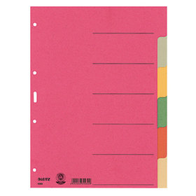 LEITZ® - Register 43580000 blanko DIN A4 Karton farbig sortiert
