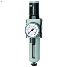 RIEGLER® - Filterregler »FUTURA«, PC-Behälter, SK, Manometer, BG 1, G 1/4", 0,1-1 bar, HA