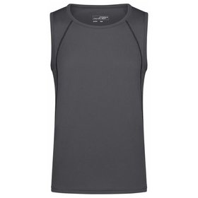 James & Nicholson - Herren Fitness Tanktop JN494, titan-grau/schwarz, Größe S