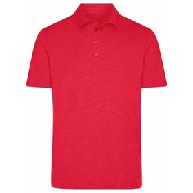 James & Nicholson - Herren Active Slub Polo JN8752, rot, Größe 3XL