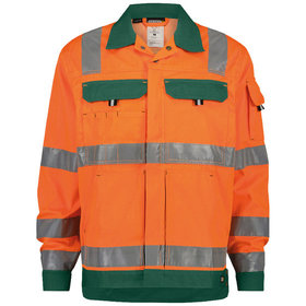 Dassy® - Dusseldorf Warnschutz Arbeitsjacke, neonorange/flaschengrün, Größe 2XL