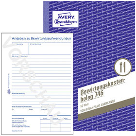 AVERY™ Zweckform - 745 Bewirtungskostenbeleg, A5, 50 Blatt