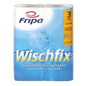 Fripa - Küchenrolle Wischfix 3012011 3-lagig weiß 2er-Pack