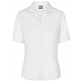 James & Nicholson - Damen Kurzarm Bluse Easy Care JN609, weiß, Größe M