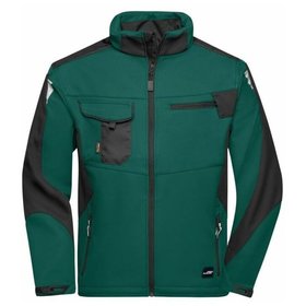 James & Nicholson - Workwear Softshell Jacke JN844, dunkelgrün/schwarz, Größe XS