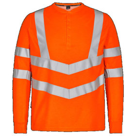 Engel - Safety Grandad Langarm-Shirt 9548-182, Warnorange, Größe 5XL