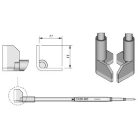 JBC - Lötspitze Serie C420, C420280/11,0mm, für QFP/PLCC