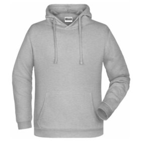 James & Nicholson - Herren Basic Kapuzensweatshirt JN796, grau heather, Größe XL